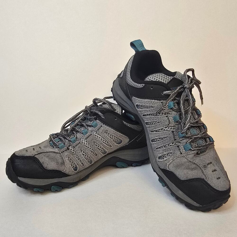 Merrell Trail Shoe Size 7 Crosslander 3 Suede Mesh J135676 Light Hiker Gray Teal